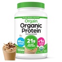 Orgain Organic Vegan Protein Powder, Iced Coffee - 21g Πρωτεΐνες φυτών, 60mg καφεΐνης, Low Net Carb, Όχι Συστατικά λακτόζης, Όχι Προστιθέμενη Ζάχαρη, Μη ΓΤΟ, Για Ανακινήσεις & Smoothies, 2,03 lb