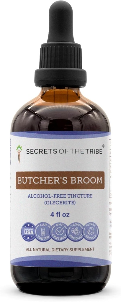 Μυστικά του Broom Timcture Liquid Extract, Butcher's Broom (Ruscus aculeatus) Αποξηραμένη Ρίζα (4 FL OZ)