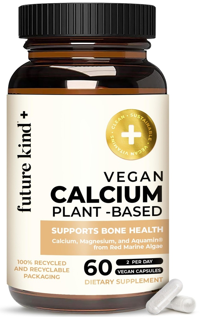 Future Kind Vegan Calcium Supplement - Φυτοβασικό συμπλήρωμα μαγνησίου από την Ισλανδία για την υποστήριξη δοντιών & οστών (60 κάψουλες)