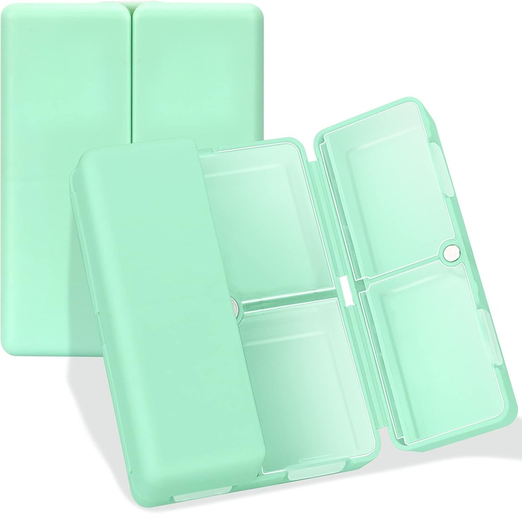 FYY Daily Pill Organizer, 7 Διαμερίσματα Φορητό Χάπια Υπόθεση Travel Pill Organizer, [Folding Design] Κουτί Χάπια για Purse Pocket να κρατήσει βιταμίνες, Cod λάδι ήπατος, συμπληρώματα και φαρμακευτική αγωγή-πράσινη