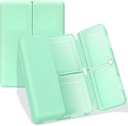 FYY Daily Pill Organizer, 7 Διαμερίσματα Φορητό Χάπια Υπόθεση Travel Pill Organizer, [Folding Design] Κουτί Χάπια για Purse Pocket να κρατήσει βιταμίνες, Cod λάδι ήπατος, συμπληρώματα και φαρμακευτική αγωγή-πράσινη