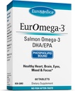 EuroMedica EurOmega-3 - Συμπλήρωμα διατροφής με EPA & DHA - Ωμέγα-3 δισκία για την υποστήριξη του εγκεφάλου και της καρδιάς - Συμπλήρωμα διατροφής με Απαραίτητα Λιπαρά Οξέα & Πεπτίδια - 60 δισκία
