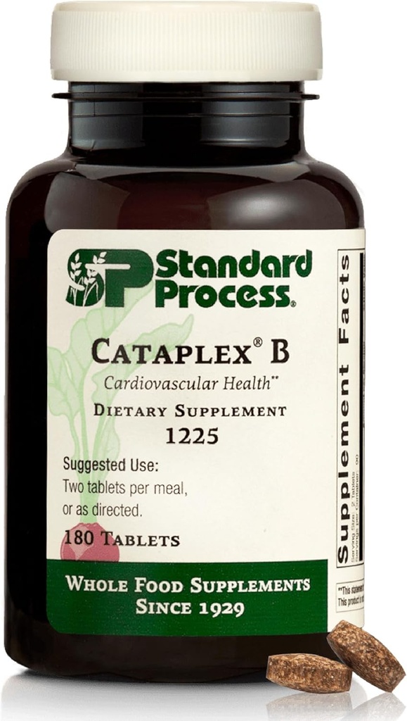 Standard Process Catablex B - Νευρικό σύστημα & συμπλήρωμα υγείας καρδιάς - Περιέχει Β Βιταμίνες για την υποστήριξη της ενέργειας - Υποστηρίζει Μεταβολισμός ενέργειας - Μη-Dairy & Non-Soy - 180 δισκία (90 Servings)