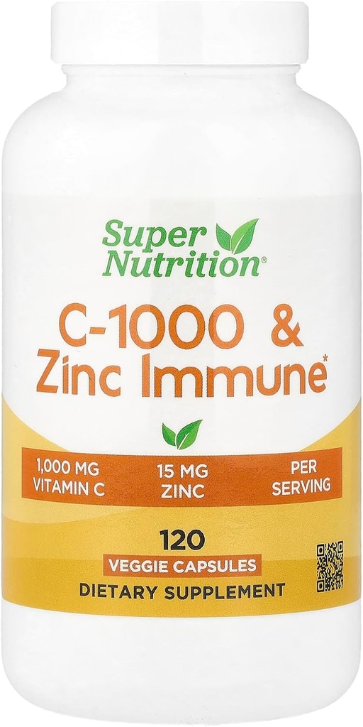 SuperNutrition, C-1000 & Zinc Immune, Seasonal Support Formula*, Antioxidant Protection*, 120 Day Supply (Packaging May Vary)