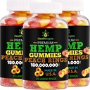 3PACK Hemp Gummies Premium HempOil Φρέσκα Ροδάκινα Δαχτυλίδια Hemp Gummy-for Sleep, Calm, Relax, Chill-Φυσικά φαγώσιμα Party-Made in USA