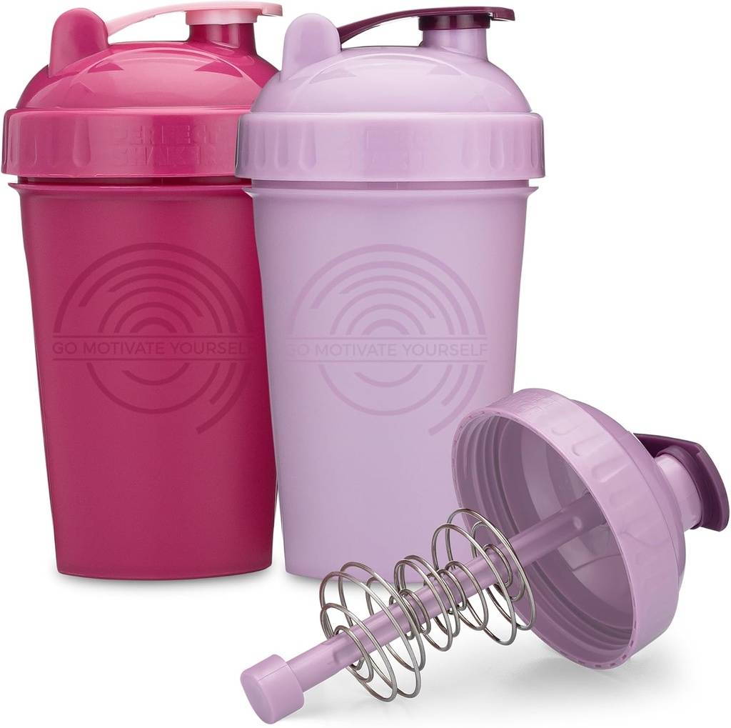 GOMOYO 20-Ounce Shaker Bottle with Action-Rod Mixer | Shaker Cups with Motivational Quotes | Protein Shaker Bottle is BPA Free and Dishwasher Safe | Raspberry & Lavender