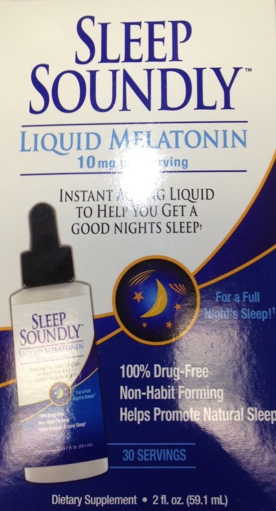 Sleep Soundly Liquid Melatonin 10mg, Instant Active Sleep Formula, 30 μερίδες, 2 Fl Oz (Pack of 1)