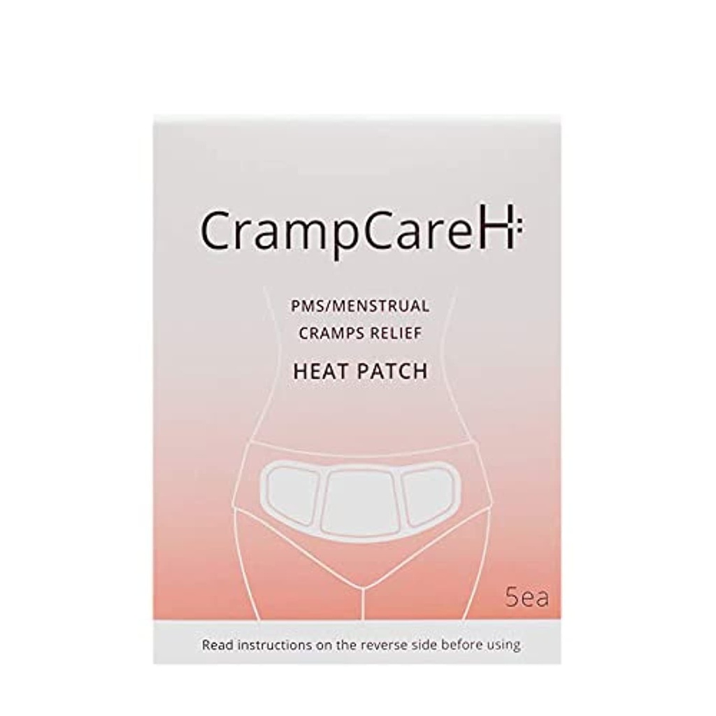 (5 Patches) CrampCareH PMS/Menstrual Cramps Relief Heat Patch with Wide Wings, FDA Εγγραφή