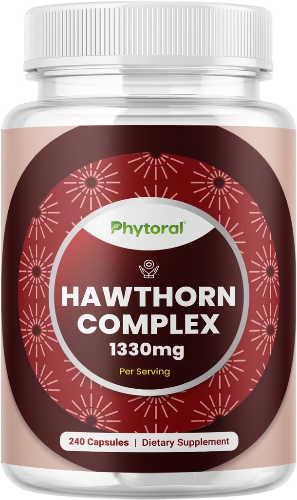 Κάψουλες καρπού Hawthorn υψηλής αντοχής - καθαρό αντιοξειδωτικό συμπλήρωμα καρπού Hawthorn με εκχύλισμα φύλλων & λουλουδιών 4:1 για υγιή καρδιά & πέψη - Ενεργειακή υποστήριξη για άνδρες & γυναίκες - 240 Count Pack