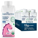 CATE FARMS Organic Pediatric Peptide 1.5 Formula, Vanilla, Sole-Source Hydrolyzed Plant-based Nutrition for Oral or Tube Feeding, 8,45 oz (12 pack)