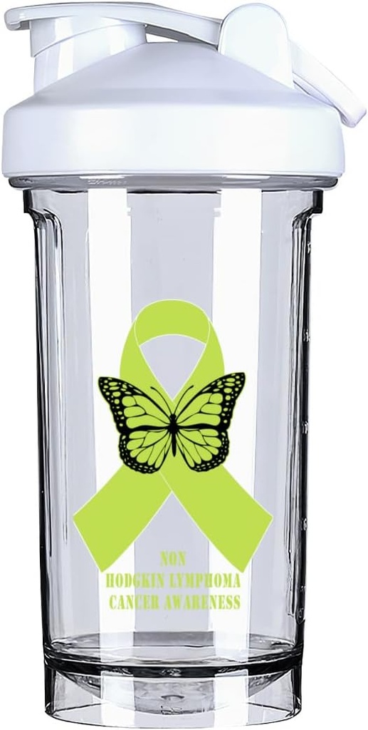 Μη Hodgkin λέμφωμα Καρκίνος Ευαισθητοποίηση 18 ουγγιάς ανακάτεμα μπουκάλι ποτό Leak-proof Πρωτεΐνη προπόνησης ανακινεί ανακινεί μπουκάλια 500ML/18 Oz Λευκό