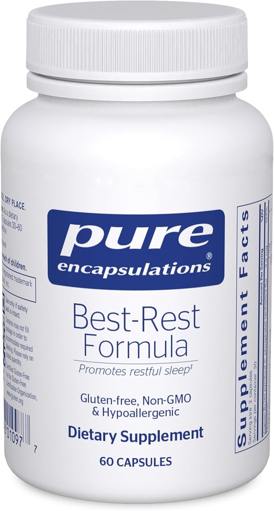 Καθαρές ενθυλακώσεις Best-Rest Formula - Υποστηρίζει ξεκούραστο ύπνο - για χαλάρωση - Ξεκούραστο συμπλήρωμα ύπνου - μη ΓΤΟ & Vegan - 60 κάψουλες
