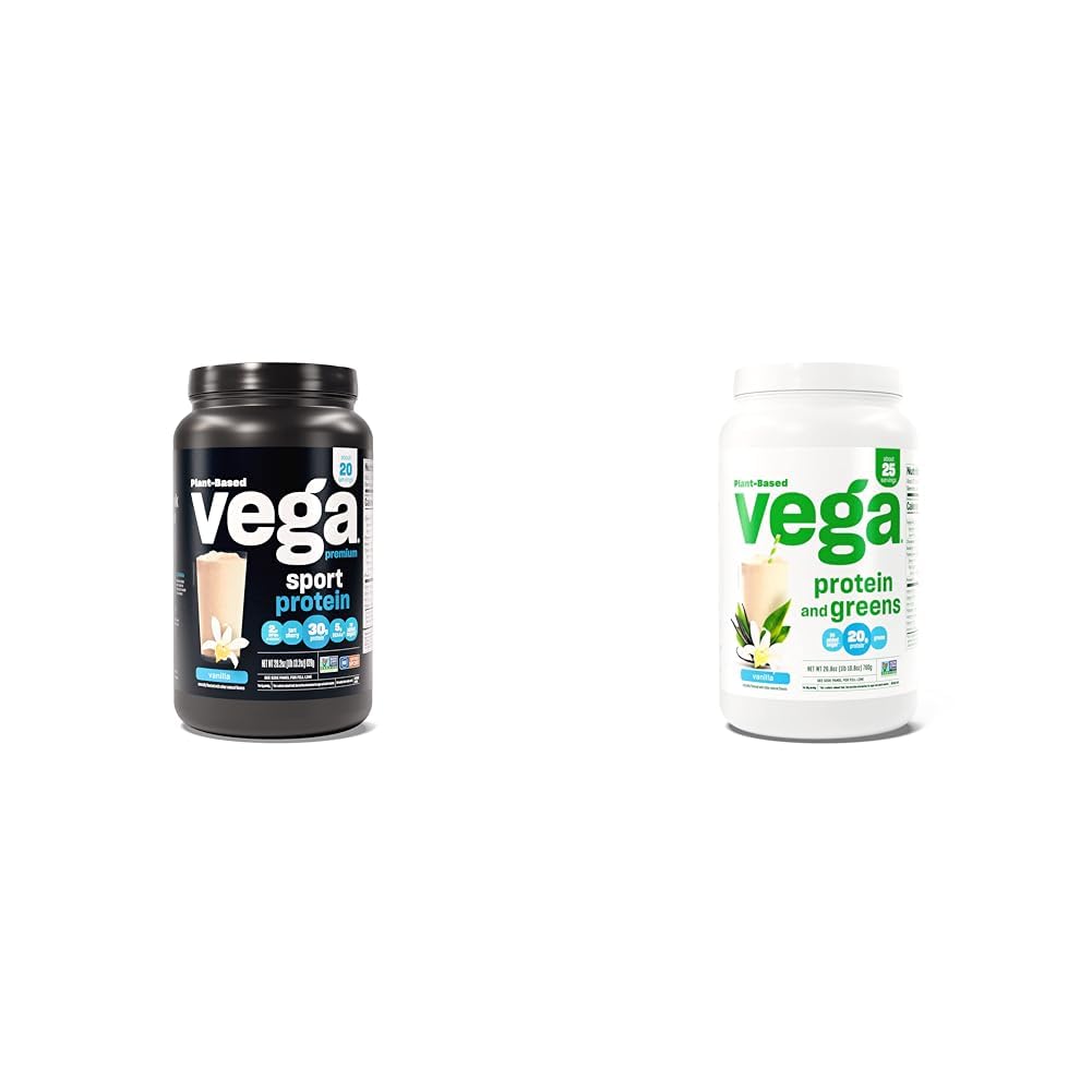 Vega Premium Αθλητισμός Πρωτεΐνη Βανίλια Σκόνη & Πρωτεΐνη και Πράσινα Πρωτεΐνη Σκόνη