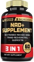 3in1 NAD+ Συμπλήρωμα 1200Mg - Νικοτιναμίδη Ριβοζίδιο με Trans Resσβερατρόλη & Quercetin - Κυτταρική δραστηριότητα, ανοσοποιητική, γήρανση Υγεία - 60 Count Supply για 30 ημέρες