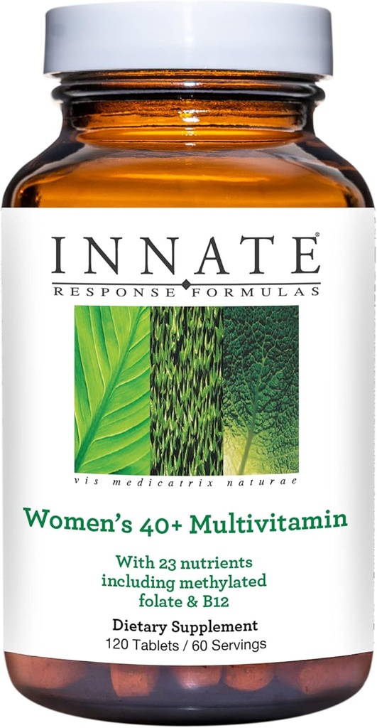 Innate Response Formulas Women’s 40+ Multivitamin - Daily Multivitamin for Women 40 and Over - Includes Methylated Folate and B12 - Made Without 9 Food Allergens - 120 Tablets (60 Servings)
