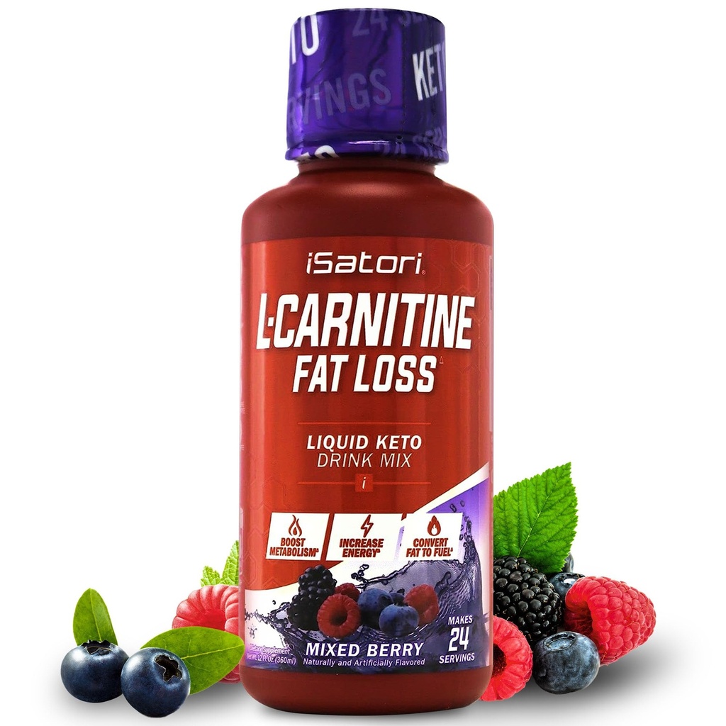 iSatori L-καρνιτίνη 1500, τριπλό-Blend Liquid L Carnitine συμπλήρωμα, με Acetyl & Tartratate, διεγερτική ελεύθερη ενέργεια, χαμηλή θερμίδες, ζάχαρη ή γλουτένη, Κετο-φιλική, μικτή γεύση μούρου (24 μερίδες)