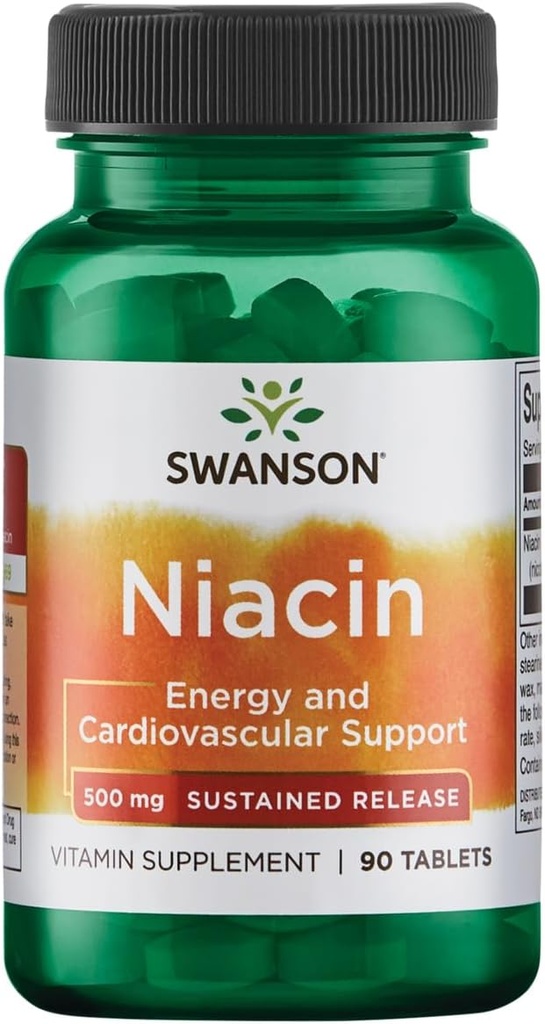 Swanson Sustained Release Niacin 500 Milligrams 90 Tabs