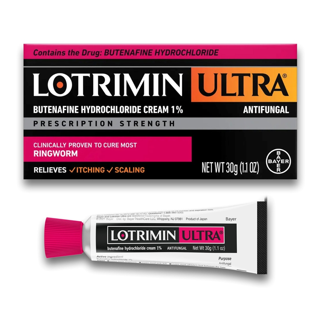Lotrimin Ultra Ringworm Cream, Butenafine Hydrochloride 1%, Effective Antifungal Treatment of Most Ringworm, 1.1 Ounce (30 Grams)
