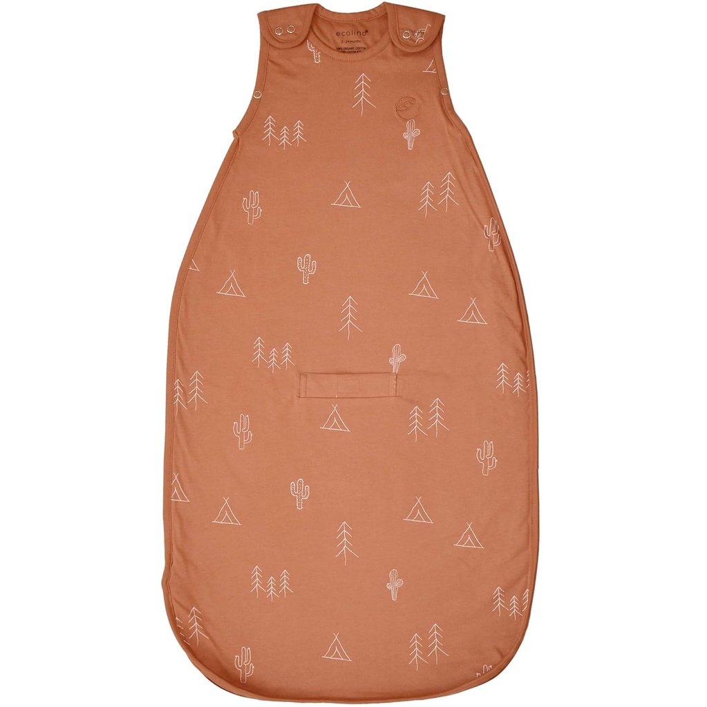 Ecolino Organic Cotton Baby Sleep Sack - 2-Way Zipper Baby Wearable Κουβέρτα - Βρέφος σε Toddler Sleeping Bag Sack - 2 Μήνες - 2 Χρόνια - Έρημος