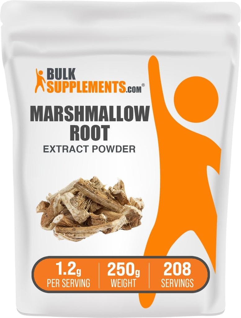 BulkSupplements.com Marshmallow Root Extract Powder - Marshmallow Root Supplement, Herbal Supplement - Χωρίς γλουτένη, 1,2g ανά Σερβίρισμα, 250g (8,8 oz) (πακέτο του 1)