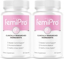 (2 Pack) FemiPro χάπια ελέγχου της ουροδόχου κύστης - Original FemiPro κάψουλες, Femi Pro συμπλήρωμα υποστήριξης της ουροδόχου κύστης, Probitic FemiPro χάπια για τη συνολική υγεία και την ευεξία Κριτικές, 60 κάψουλες 2 μήνες
