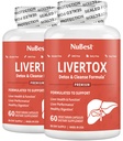 LiverTox - Advanced Liver Detox & Cleanse Formula - Herbal Liver Support with Milk Thistle, Turmeric, Artichoke, Dandelion, Beet & Zinc Helps Liver Function & Digestion | Pack 2