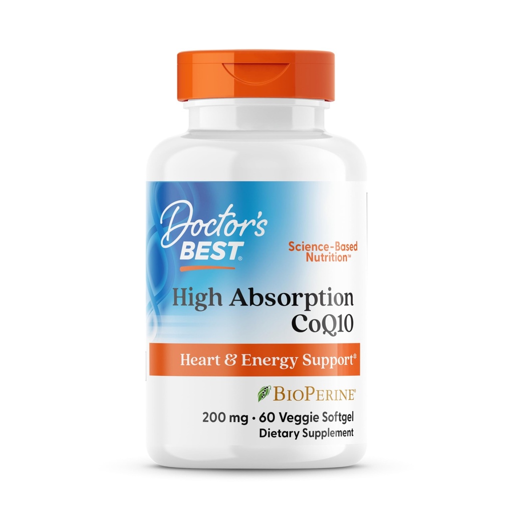 CoQ10 200mg με BioPerine Συμπλήρωμα - Συνένζυμο Q10 Softgels για την Υγεία της Καρδιάς & Αντιοξειδωτικά Υποστήριξη, CoQ10 200 mg για γυναίκες & άνδρες, μη GMO - 60 Veg Softgels