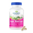 RidgeCrest Herbals Hair ReVive, Διατροφικό συμπλήρωμα μαλλιών με βιταμίνη C, Βιοτίνη (6000mcg), Ψευδάργυρος, και χαλκός, Βιταμίνες μαλλιών για τις γυναίκες για να υποστηρίξει υγιή μαλλιά, δέρμα, και νύχια (120 Caps, 30 Servings)