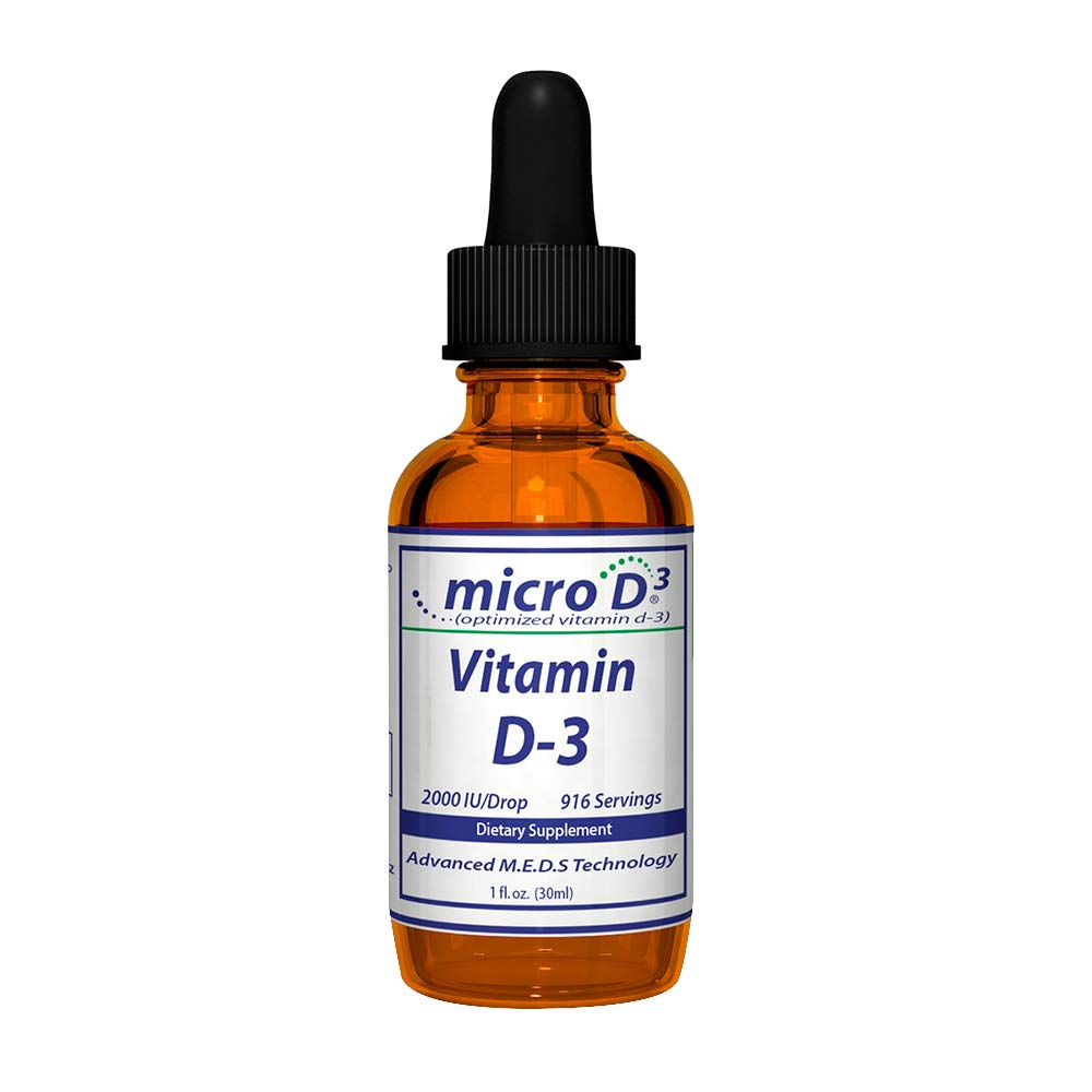 Nutrasal Micro D3 Vitamin D-3 σταγόνες - Υψηλή Πυκνότητα (2 εκατομμύρια IU) Βιταμίνη D3 με Nano Technology και έως 10X Περισσότερες Απορρόφηση -1 oz (30 ml)