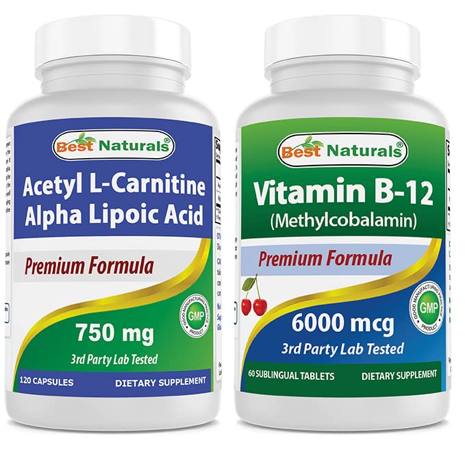 Best Naturals Acetyl L-καρνιτίνη και άλφα λιποϊκό οξύ 750 mg & βιταμίνη B-12 6000 mcg