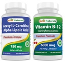 Best Naturals Acetyl L-καρνιτίνη και άλφα λιποϊκό οξύ 750 mg & βιταμίνη B-12 6000 mcg