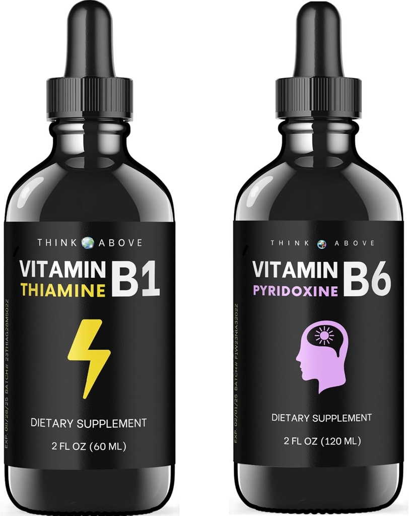 Βιταμίνη Β6 και Βιταμίνη Β1 Bundle - 2 oz Κάθε - Υγρές σταγόνες