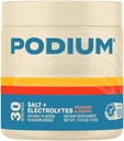 Αλάτι Εκπαίδευσης Διατροφής Podium + Ηλεκτρολυτές σε σκόνη, Ροδάκινα & Κρέμα, Υποστήριξη για την Ενυδάτωση & την Ανάκτηση των Μυών, Ηλεκτρολυτικό Ποτό, Μαγνήσιο, Κάλιο, Ασβέστιο & Αλάτι, 30 Σερβιέτες