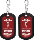Mnmoom 2pcs Asthma εισπνοέας μέσα ετικέτα-κόκκινο ιατρικό συναγερμό Zipper τσάντα έλξης