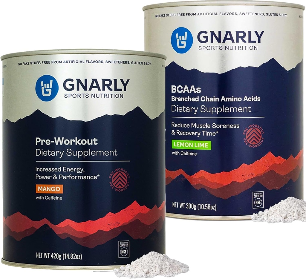 Gnarly Nutrition Preworkout Mango (14,82oz) BCAAs Λεμονόχορτο (10,58oz)