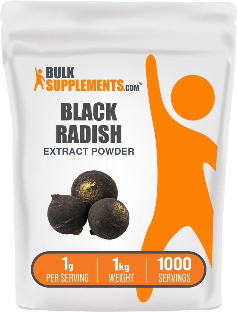 BulkSupplements.com Black Radish Extract Powder - Ισπανικό συμπλήρωμα μαύρου Radish, συμπλήρωμα βοτάνων - Vegan & Gluten Free, 1g ανά Σερβίρισμα, 1kg (2,2 lbs) (πακέτο των 1)