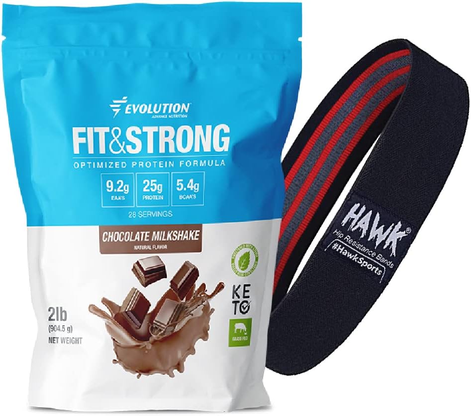 Evolution Advance Nutrition Grass Fed 100% Whey Protein, 2 Λίρες + συγκρότημα αντίστασης – καθαρή σκόνη πρωτεΐνης με BCAA, γρήγορη απορρόφηση και γρήγορο ξύρισμα για βέλτιστη αποκατάσταση μυών (Chocolate)