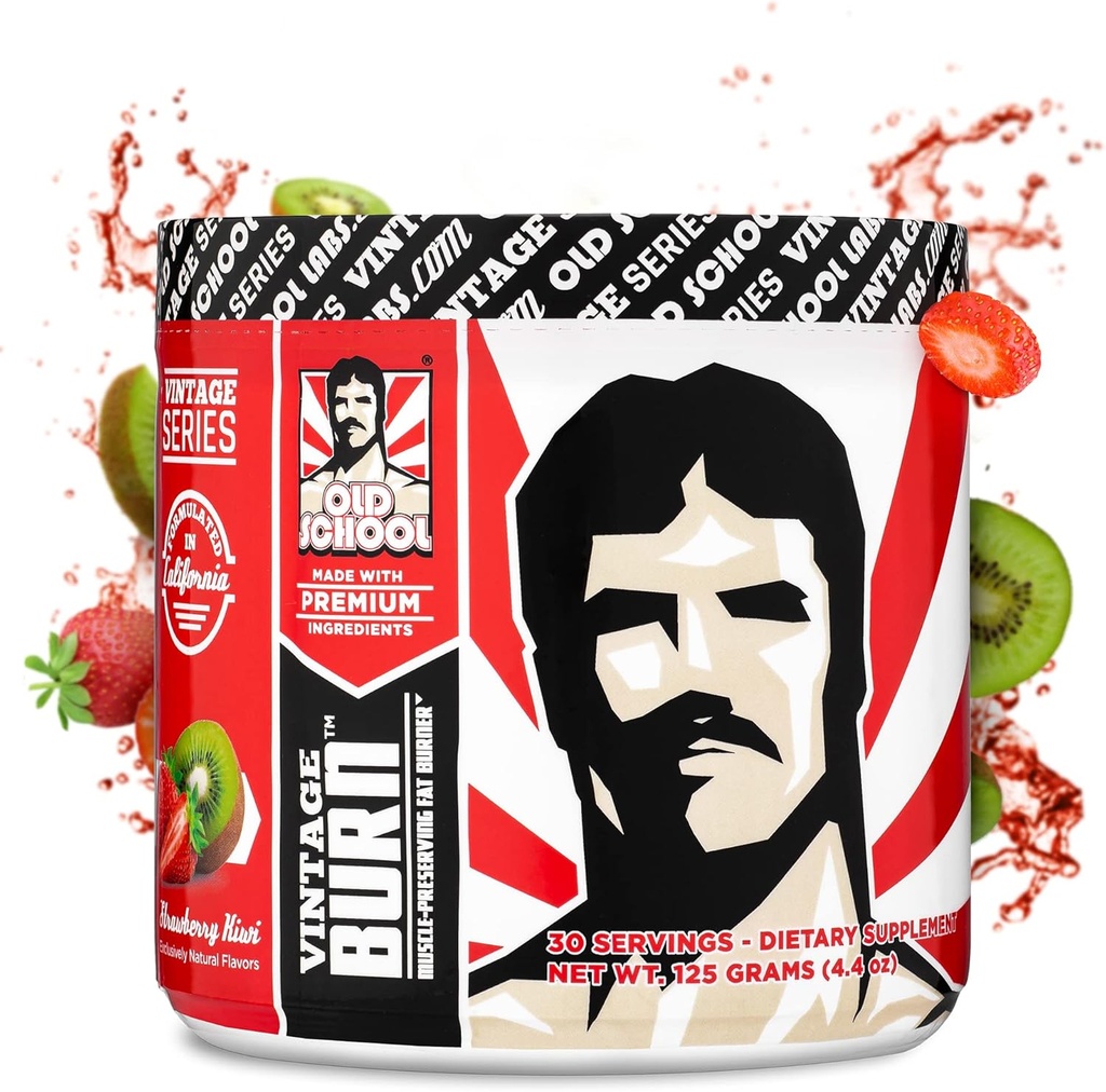 Vintage Burn – Fat Burner Powder για άνδρες και γυναίκες – Delicious Thermogenic Fat & Weight Loss Drink - Πράσινο Coffee Bean, καφεΐνη, Raspberry Ketones – Φράουλα Kiwi Flavor - 30 Μερίδες