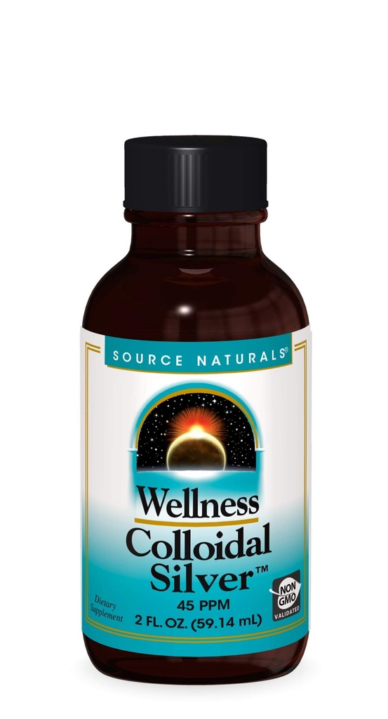 Πηγή Naturals Wellness Colloidal Silver 45 ppm, Υποστηρίζει τη φυσική ευεξία * - 2 ρευστό οζ