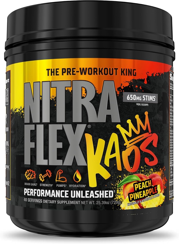 GAT SPORT Nitraflex KAOS σε σκόνη πριν την προπόνηση (Peach Pineapple)