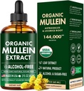 Mullein Drops for Lungs, Mullein Leaf & Licorice Extract support Lung Cleanse & Healthy Breathing, Organic Mullein Leaf Timcture Herbal Supplement, No Πρόσθετα Mullein Extract Drops 2 fl Oz 60Ml
