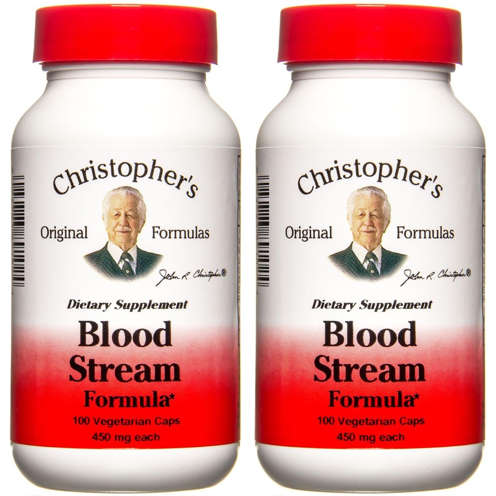 Christopher's Original Formulas Blood Stream Formula - Συμπληρώματα κυκλοφορίας αίματος - Υποστηρίζει Vein Ελαστικότητα, Καθαρό & Καθαρό ρεύμα αίματος - Συσκευασία των 2