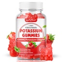 Μαλακοπάρου Κάλιο Gummies για ενήλικες, Ζάχαρη Χωρίς Χλωριούχο Κάλιο Gummies 1200mg Πόδι στήριξης Cramps & Ηλεκτρολύτη Ισορροπία Υψηλής Ικανότητας Συμπλήρωμα καλίου, Φράουλα Γεύση 60 Count