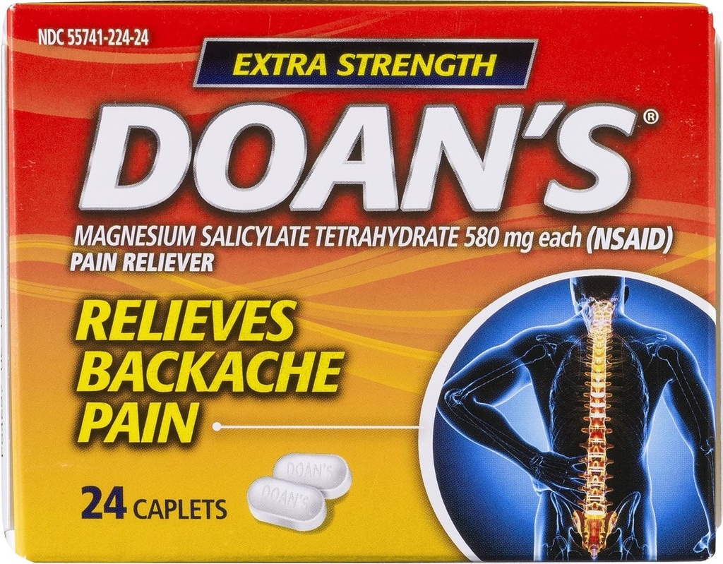 Πόνος του Doan Extra Strength Reliever Caplets - 24 Ct