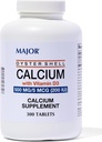 Major Oyster Shell Calcium with Vitamin D3 500 mg / 5 mcg (200 IU) - Καθημερινή Συμπλήρωμα ασβεστίου - 300 δισκία (1 Συσκευασία)