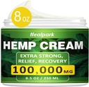 Healpark Φυσική Κρέμα κάνναβης - 8.5 fl oz -με Arnica,MSM, Turmeric, Menthol