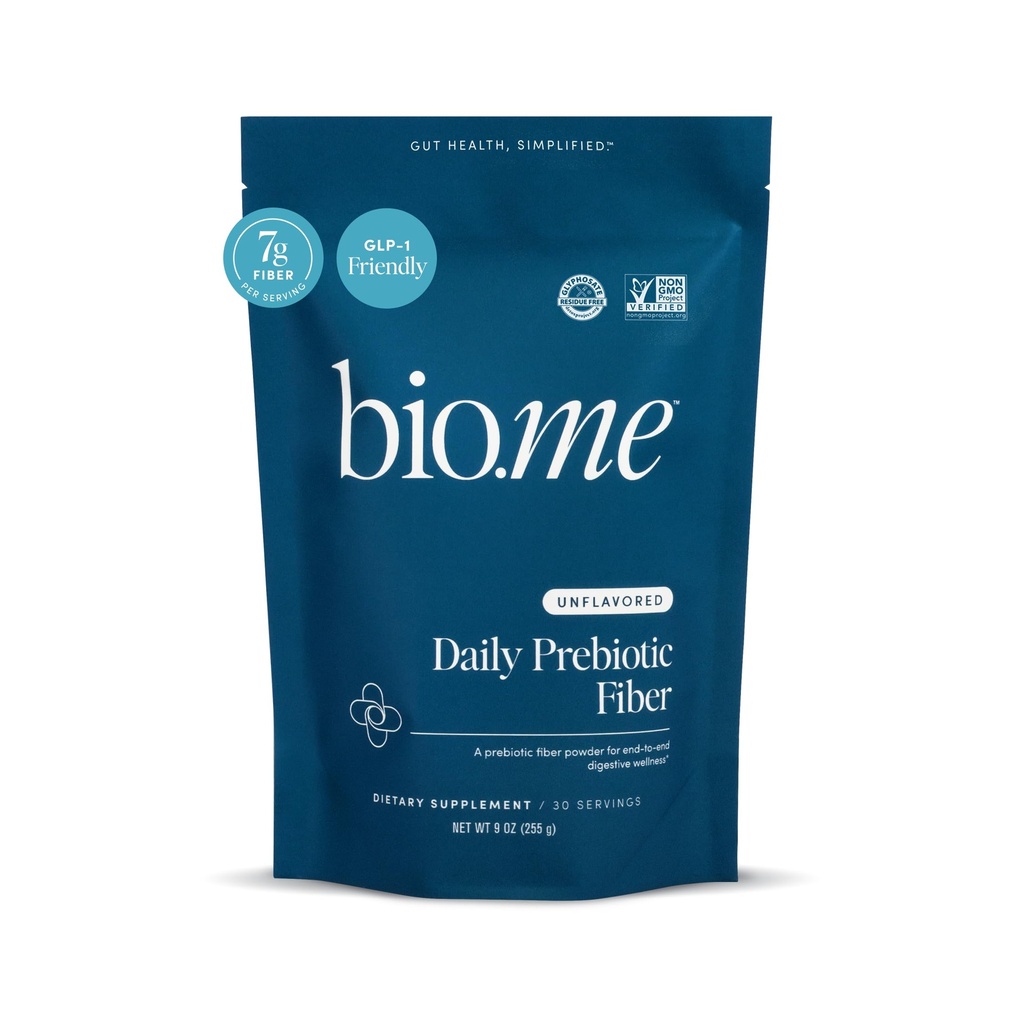 Bio.me Daily Prebiotic Fiber Powder Unflavored - 7g Per Serving - Διαλυτή και αδιάλυτη Fiber Supplement Powder for Women & Men - Digestive Health & Gut Health - GLP-1 Friendly, Sugar Free - 30 Services