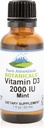 Pure Mountain Botanicals Γεύση Βιταμίνη D σταγόνες – Mint Flavored Liquid Vitamin D3-2000iu per Serving - 1oz μπουκάλι