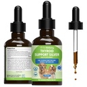 Pet Wellbeing Thyroid Support Silver for Dogs - Υποστήριξη Ισορροπημένη λειτουργία θυρεοειδούς, Υγιεινό Μεταβολισμό, Κανονική ενέργεια, Ashwagandha, Bakopa - Κτηνιατρικό-Σχηματισμένο συμπλήρωμα βοτάνων 2 oz (59 ml)