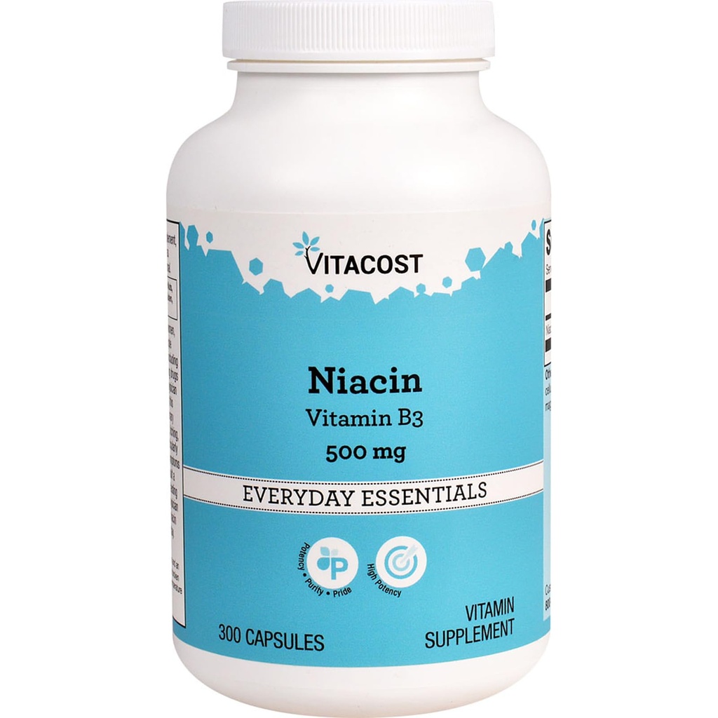 Vitacost Νιασίνη (Vitamin B-3) - 500 mg - 300 Καψάκια